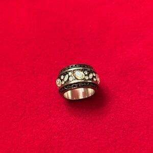 Elegant Silver and White Stone Ring